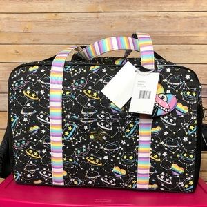 Betsey Johnson space cat kitty weekender tote